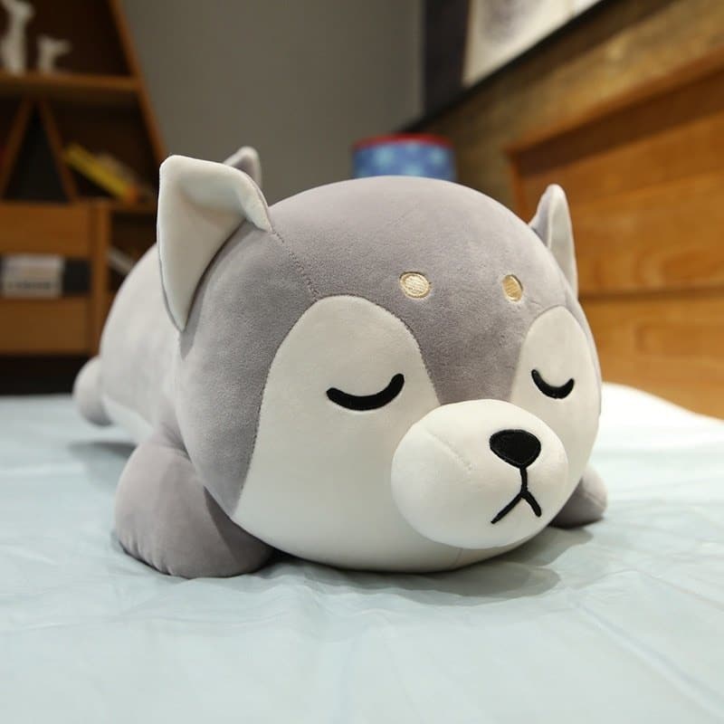 large cute husky dog animal stuffed toy