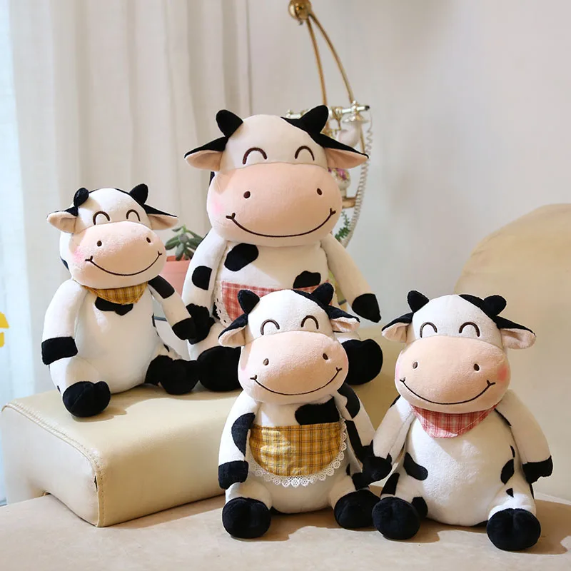 4 different sizes of cute cow stuffed animal toy
