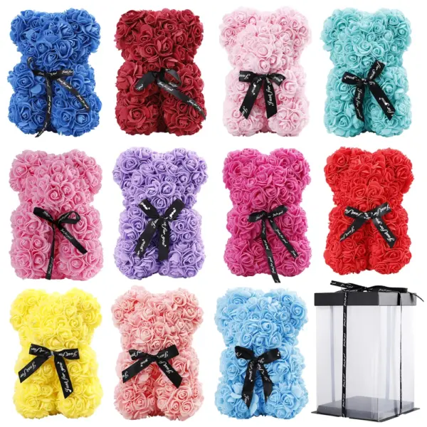 Artificial Rose Flower Teddy Bear artificial rose teddy bears