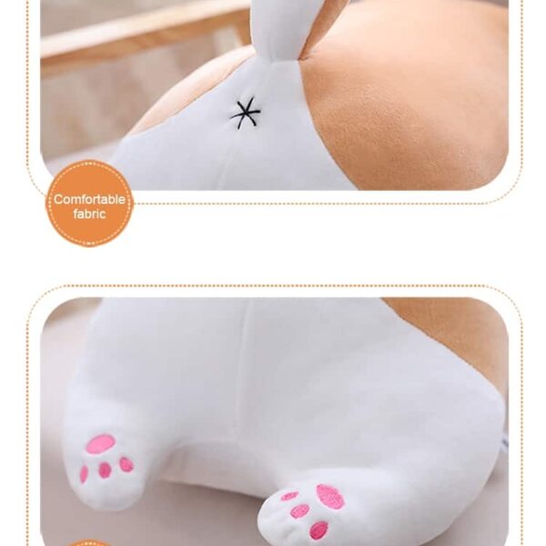 close up view of back side of cute fat shiba inu plush toy