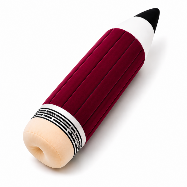 Kawaii Pencil Plush maroon pencil plush angled product shot