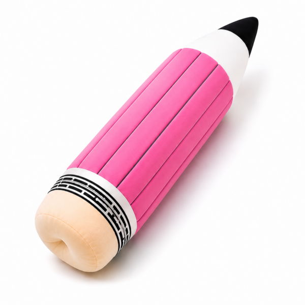 Kawaii Pencil Plush pink pencil plush angled product shot