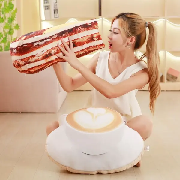 Kawaii Food Plush woman eating tiramisu plush