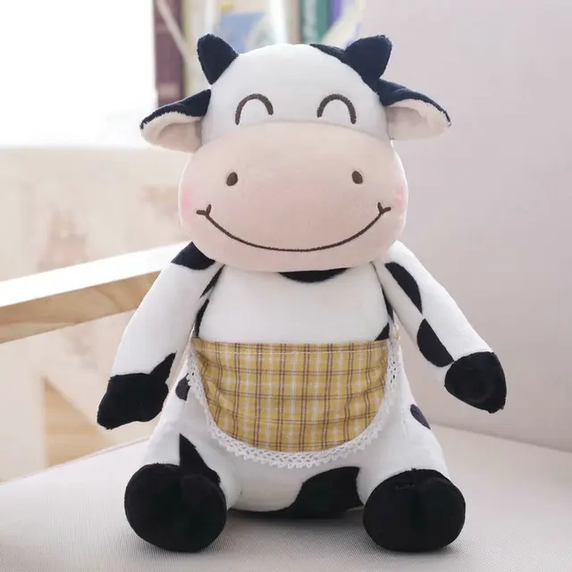 yellow apron cute cow stuffed animal toy