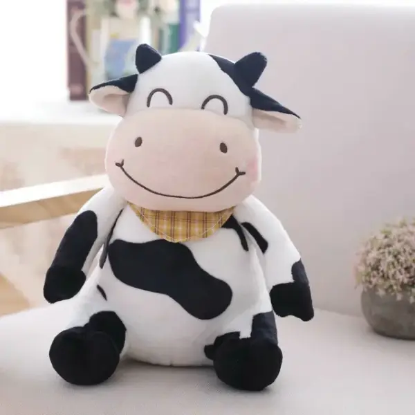 yellow scarf cute cow stuffed animal toy