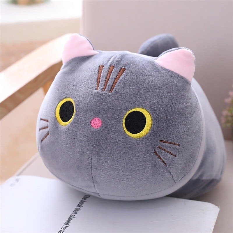 35 cm Open Eyes Gray Cute Cat Soft Pillow