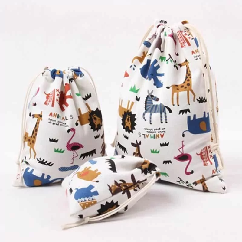 Animal Print Drawstring Bag