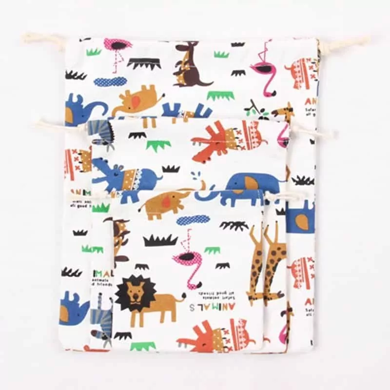 Animal Print Drawstring Bag