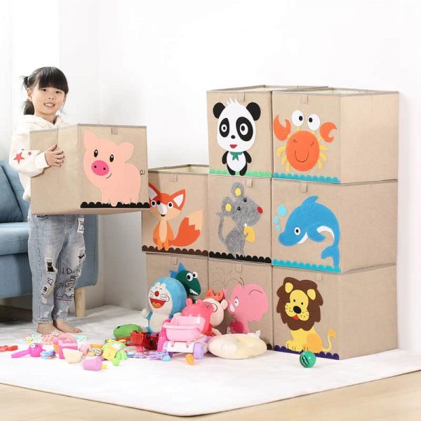 Cotton Linen Kids Toy Storage Box