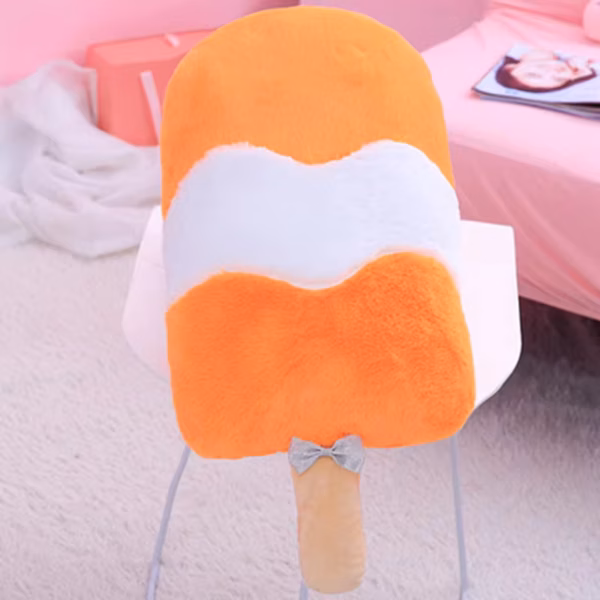 Ice Cream Plush Pillow orange ice cream plush