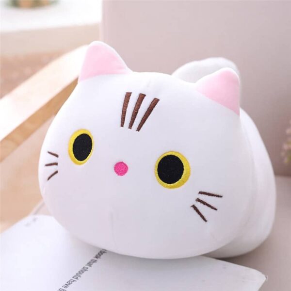 Kawaii Cat Plush 25 cm Open Eyes White Cat Plush Pillow