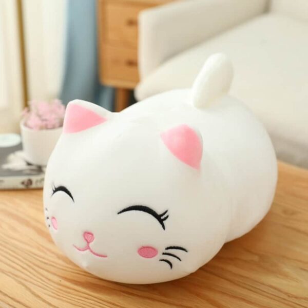 Kawaii Cat Plush 50 cm Smiling White Cat Plush Pillow