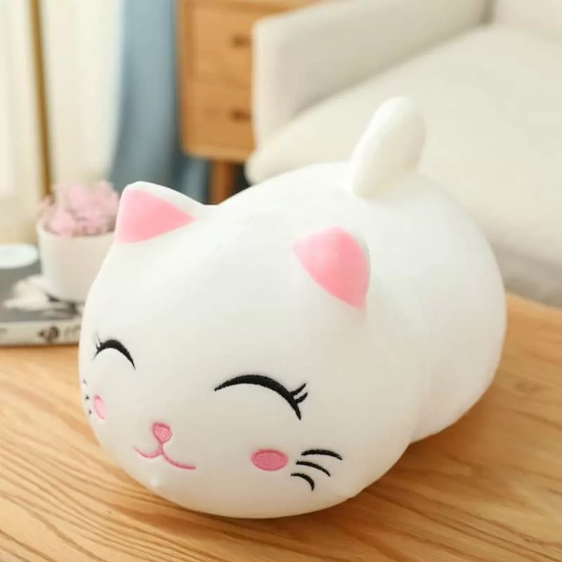 50 cm Smiling White Cat Plush Pillow