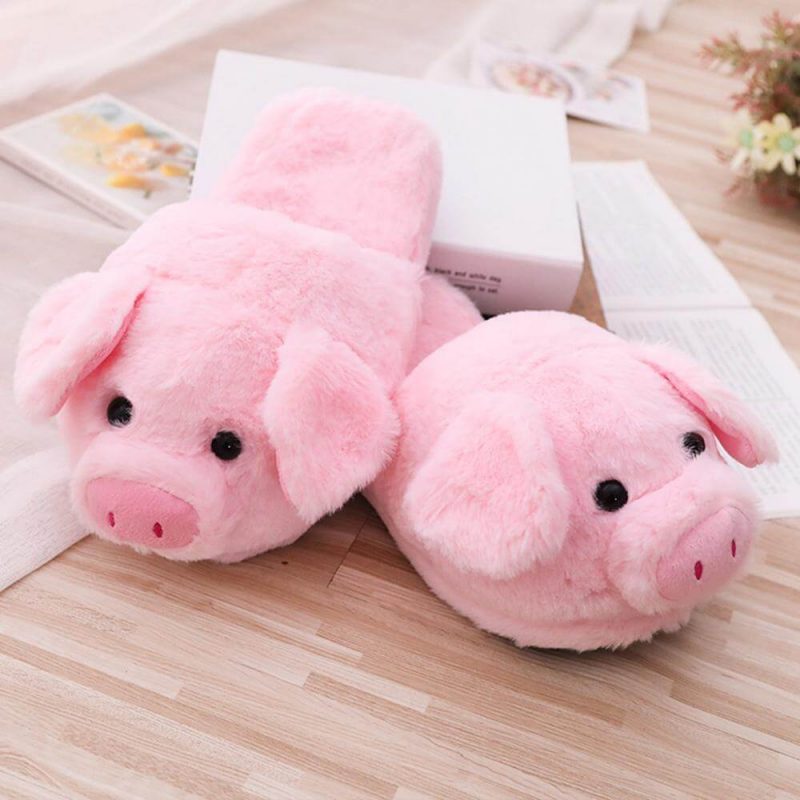 Cute Pig Plush Slippers