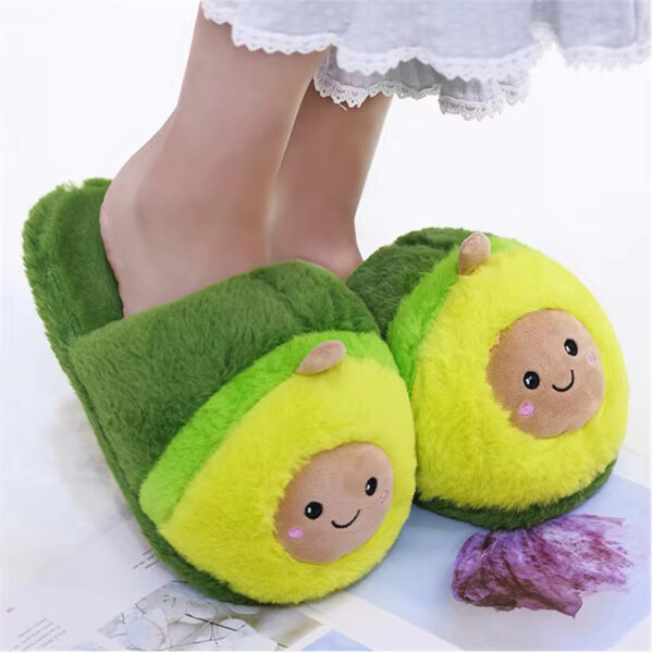 Kawaii Plush Avocado Slippers – kawaii gift idea for her