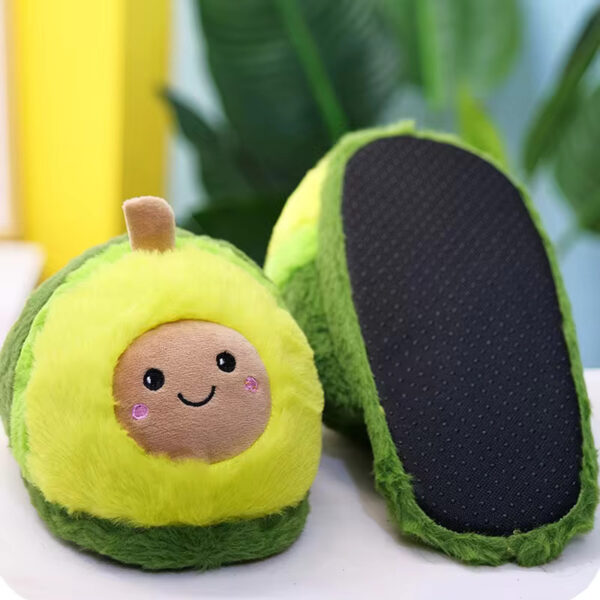 Comfortable padding in kawaii avocado slippers
