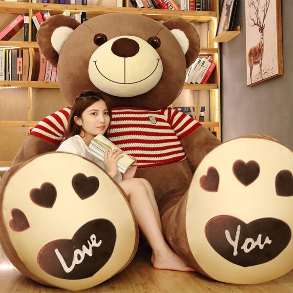 Giant Teddy Bear with Sweater Giant Red and Blue Teddy Bear with Sweater