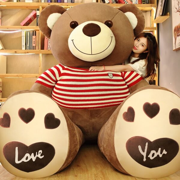 Giant Teddy Bear with Sweater Giant Red and Blue Teddy Bear with Sweater