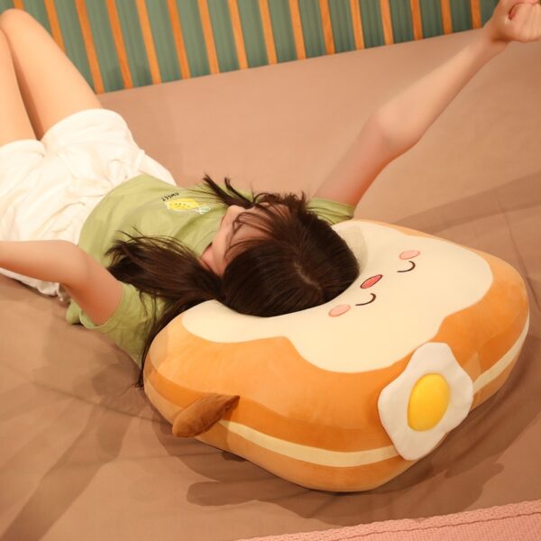 Kawaii Japanese Loaf Bread Plush Woman Sleeping on a Kawaii Japanese Loaf Bread Plush