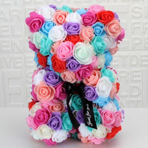 Artificial Rose Flower Teddy Bear Artificial Rose Flower Teddy Bear - colorful 2