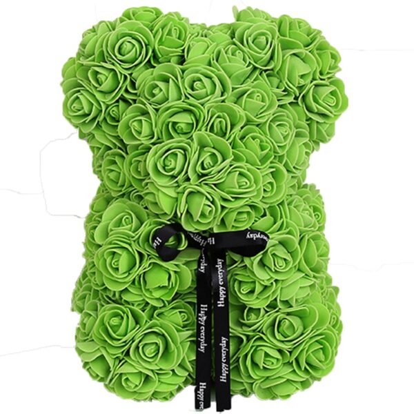 Artificial Rose Flower Teddy Bear Artificial Rose Flower Teddy Bear - Green
