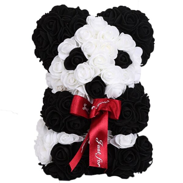 Artificial Rose Flower Teddy Bear Artificial Rose Flower Teddy Bear - panda