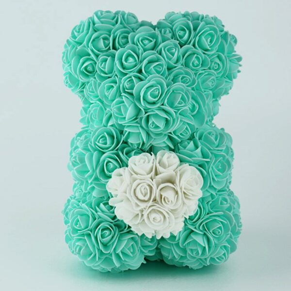 Artificial Rose Flower Teddy Bear Artificial Rose Flower Teddy Bear - tiffany with heart