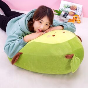 Woman lying on a Giant Avocado Plush