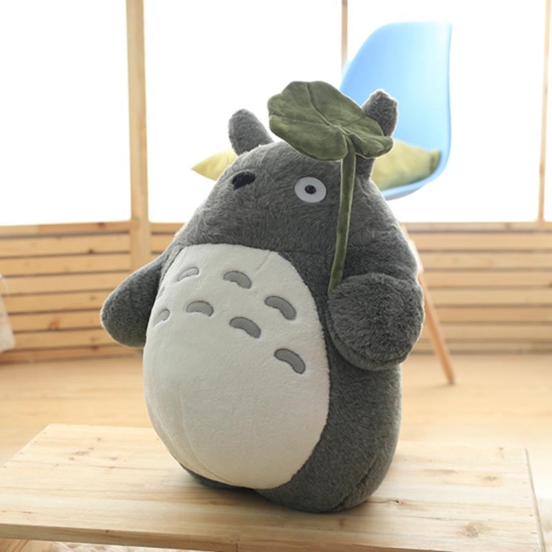 Japanese Animation Giant Totoro Plush holding a leaf