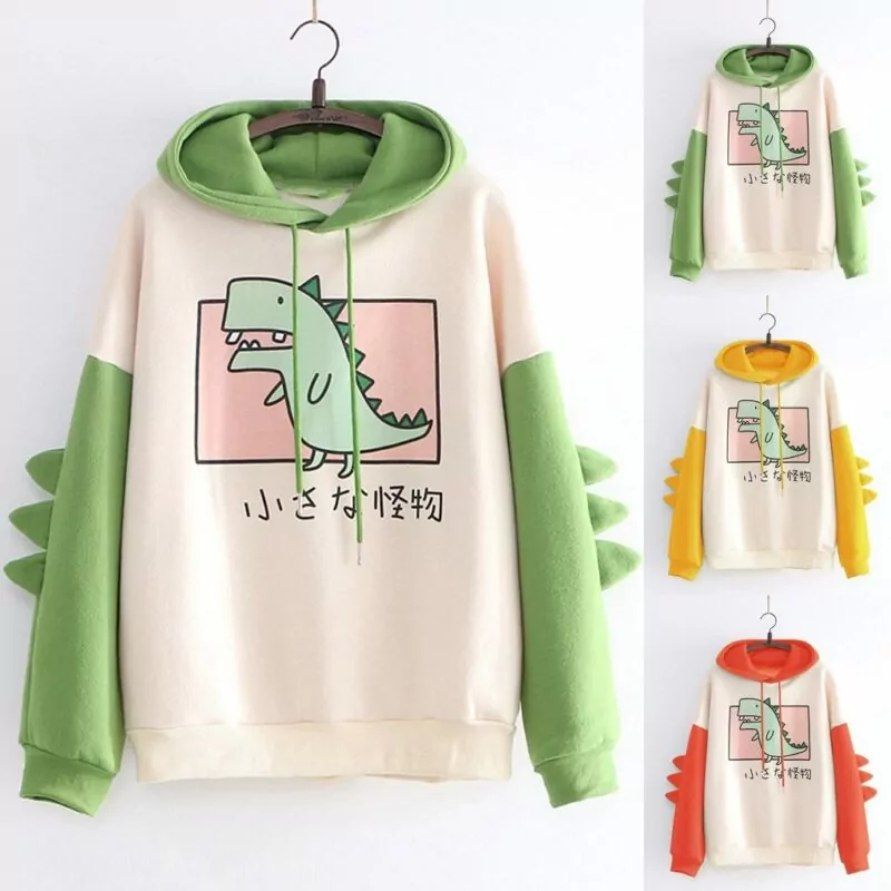 Kawaii Women Dinosaur Print Sweatshirt