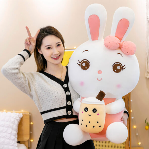 Cute Bunny Holding Boba Plush cute Bunny Holding Boba Plush
