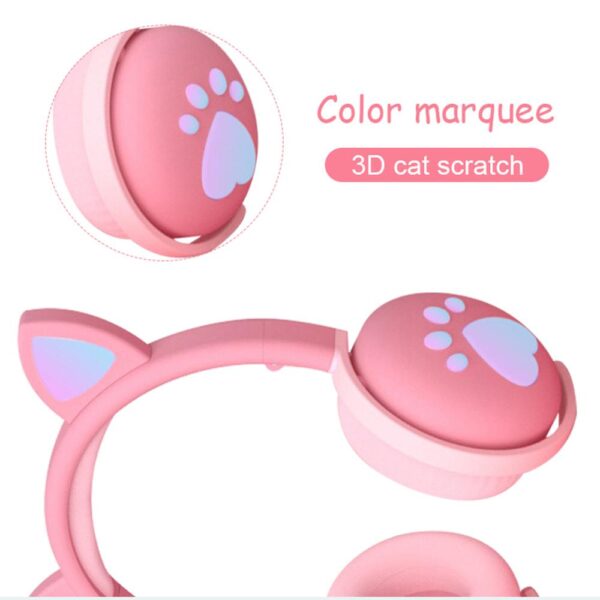 Kawaii Cat Ears & Paw Glowing Headphones