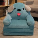 Three Layer Folding Blue Dog Kids Sofa