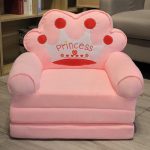 Three Layer Folding Pink Crown Kids Sofa