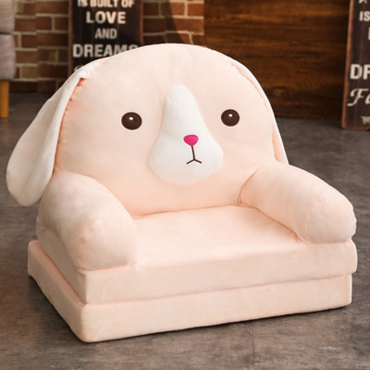 Two Layer Folding Pink Dog Kids Sofa