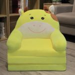Three Layer Folding Yellow Cow Kids Sofa