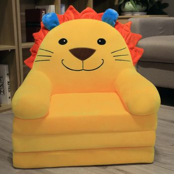 Three Layer Folding Yellow Lion Kids Sofa