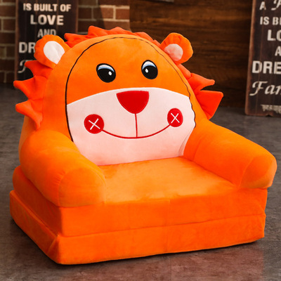 Kawaii Folding Kids Sofa - Two Layer Folding Orange Lion Kids Sofa