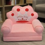 Two Layer Folding Pink Crown Kids Sofa