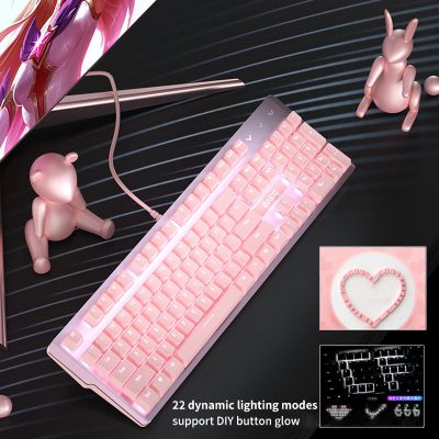 Kawaii Pink Backlit LED Keyboard