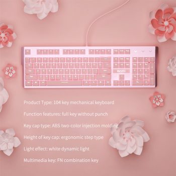 Kawaii Pink Backlit LED Keyboard