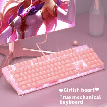 Kawaii Pink Backlit LED Keyboard