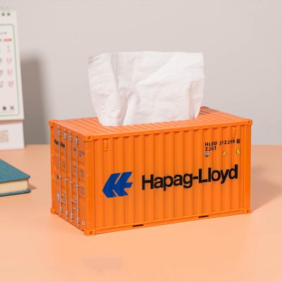 Kawaii Cargo Container Design Tissue Box