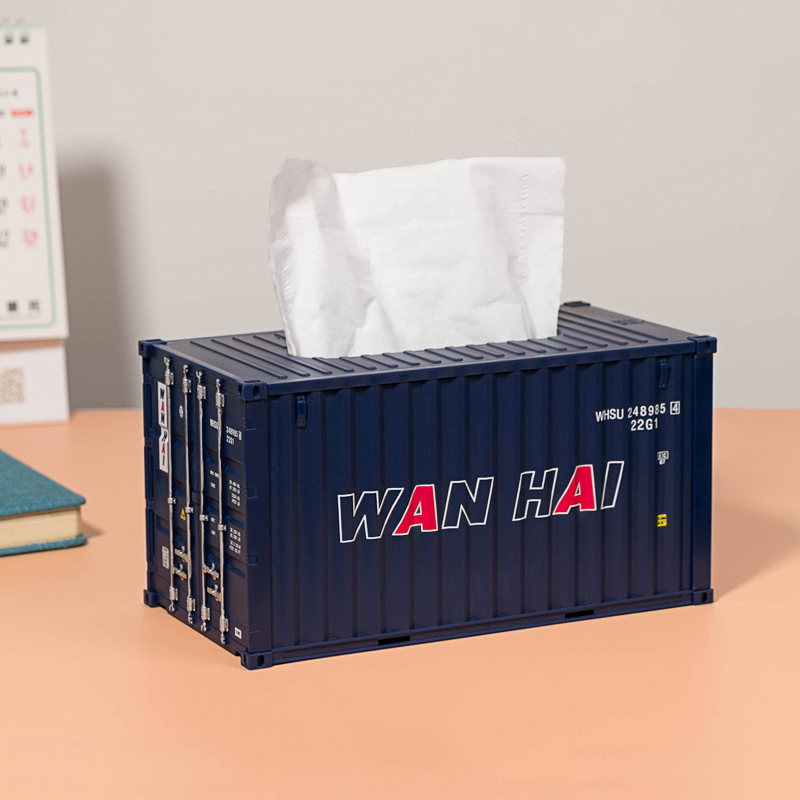 Kawaii Cargo Container Design Tissue Box