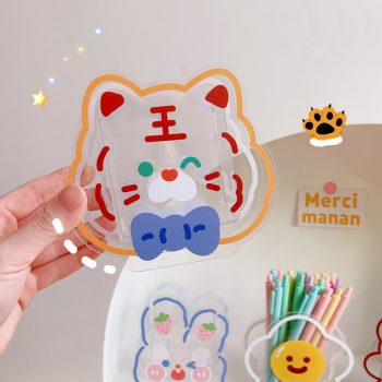 Kawaii Cartoon Transparent Pen Holder Desktop Organizer