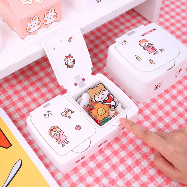Kawaii Cute Button Desktop Storage Box