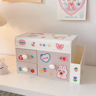 Kawaii Desktop Plastic Drawer Storage Box