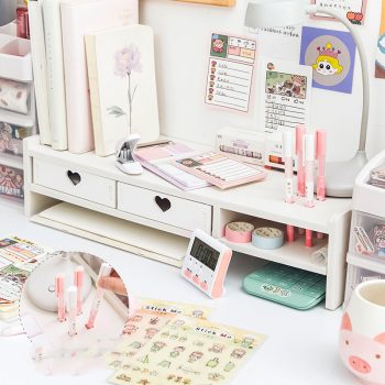 Kawaii Heart Design Desk Storage Rack Storage