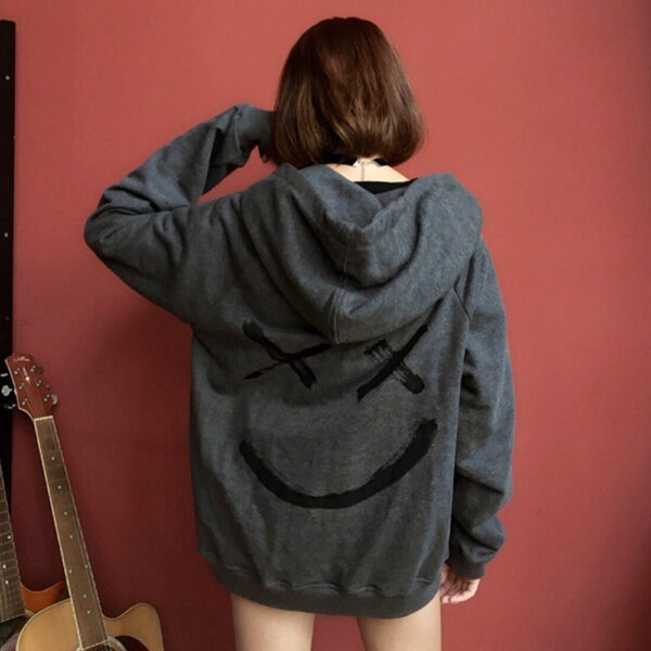 Unisex Oversized Smile Design Streetwear Hoodies Unisex Oversized Smile Design Streetwear Hoodies