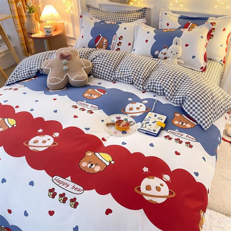 Colorful Design Kawaii Bedding Set My Heart Teddy